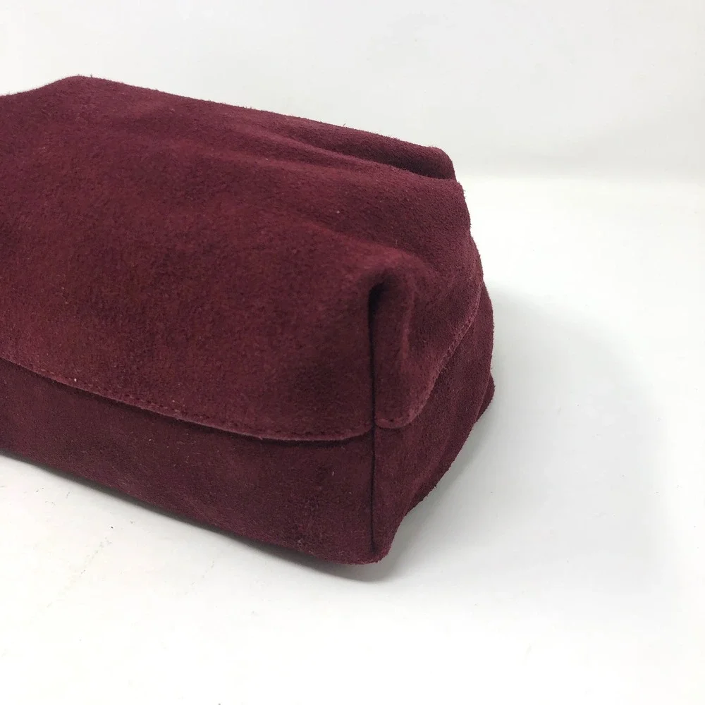 Madewell The Mini Pouch in Suede Cabernet Red Suede‎ NY139 NWT Hobo Purse